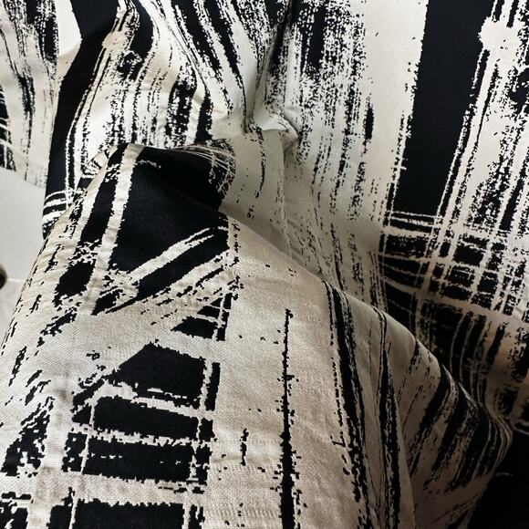 Lafayette 148 New York RARE Black White Raincoat Large Jacket Pockets Abstract - Picture 9 of 12